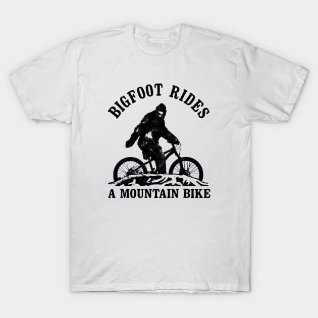 bigfoot rides a mountain bike T-Shirt by BerrymanShop